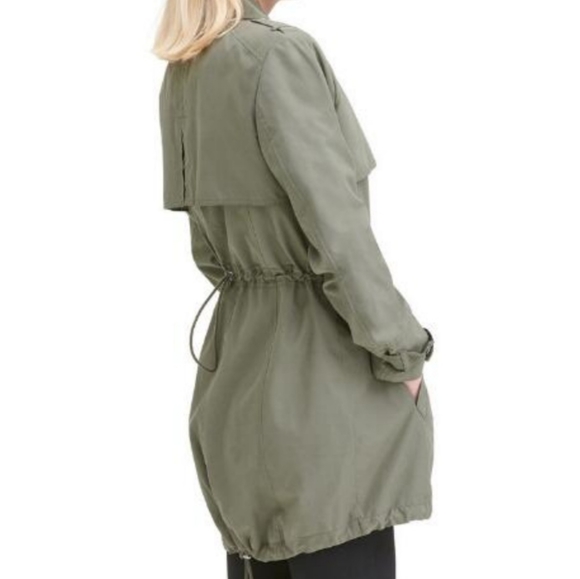 DKNY Trench Coat, Olive, Size Xsmall - Picture 2 of 13